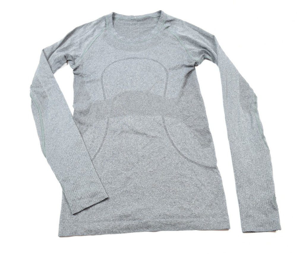 Lululemon Swiftly Tech Shirt Womens 4 Gray Long Sleeve Stretch Running Yoga